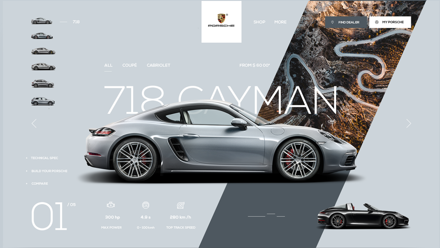 Porsche showcase website preview